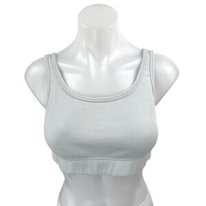 Aritzia TNA Light Blue Sleeveless Workout Yoga Athletic Sports Bra Crop Top Sz L